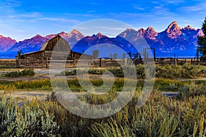 Sunrise at Moulton Barn Jackson Hole