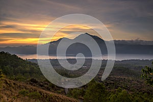 Sunrise at Mount Batur Kintamani Bali Indonesia photo