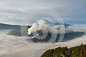 Sunrise at Mount Bromo volcano