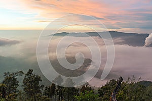 Sunrise at Mount Bromo volcano