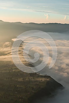 Sunrise at Mount Bromo volcano