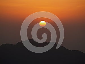 Sunrise on mount Moses