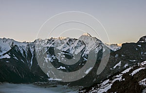 Sunrise Mountain Panorama view Zillertal Austria 2