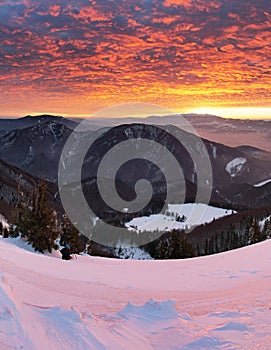 Sunrise in mountain - Slovakia Fatra