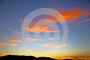 the sunrise in mountain soft clouds