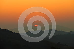 Sunrise on the mountion.