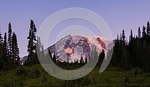 Sunrise At Mt Rainier National Park Near Paradise