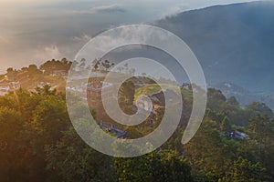 Sunrise in Nagarkot in the Kathmandu Valley.