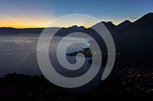 Sunrise from Narriz del Indio over Lago Atitlan, Guatemala photo