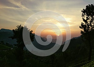 Sunrise from Nilgiri mountains top view