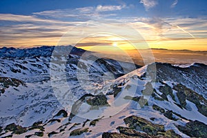 Sunrise at Nizna Bystra mountain in West Tatras