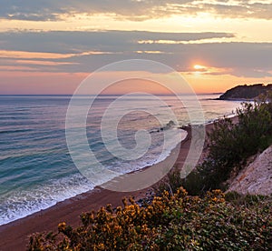 Sunrise ocean coast landscape (Bay of Biscay photo