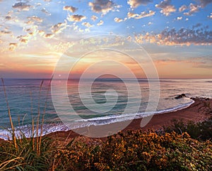 Sunrise ocean view from beach