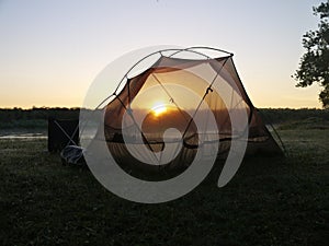 Sunrise on the Okavango delta