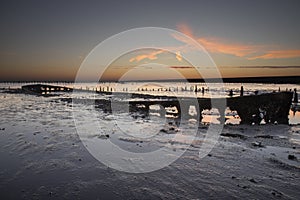 Sunrise at the Waddenzee in the Netherlands