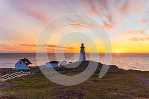 Sunrise over ape Spear National Historic Site, St Johns Newfoundland.