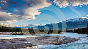 Sunrise over the Athabaska River photo