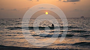 Sunrise over the atlantic ocean from South Beach, Miami Florida