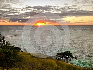 Sunrise over the Atlantic view from Antigua in the Caribbean