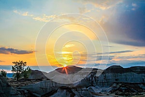 Sunrise over the badlands, southern Alberta