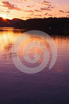 Whitefish Lake, Montana at sunrise