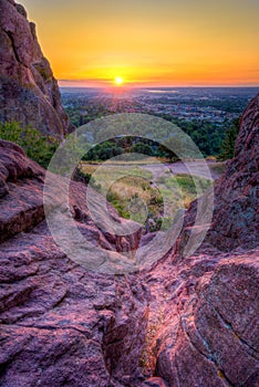 Sunrise Over Boulder, CO photo