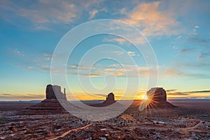 Sunrise over the Buttes of Monument Valley, Utah, USA