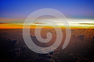 Sunrise over the clouds