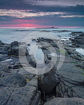 Sunrise over Coquet Island