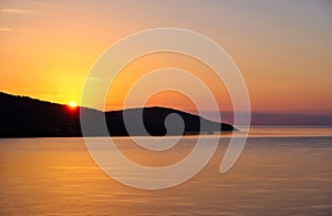 Sunrise Over Corinthian Gulf Bay, Greece