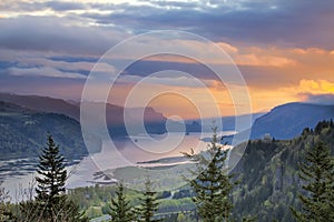 Sunrise Over Crown Point at Columbia River Gorge