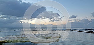 Sunrise over Dale Brook Tidal Swim Pool in Cape Town South Africa SA