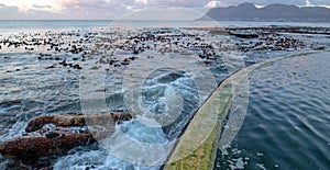 Sunrise over Dale Brook Tide Pool in Cape Town South Africa SA