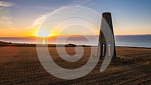 Sunrise over The Daymark from a drone, Kingswear, Devon, England