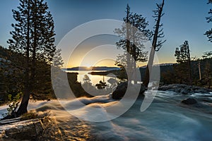 Sunrise over Eagle Falls, Emerald Bay, Lake Tahoe, California, USA