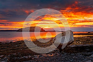 Sunrise over the east coast in Bar Harbor, Maine