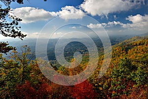 Sunrise over Great Smoky Mountains at Peak of Autumn Color