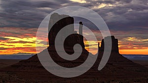 Sunrise over the iconic Monument Valley, Arizona photo