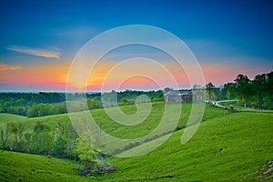 Sunrise Over Kentucky Farm