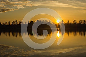 Sunrise over KokemÃÂ¤enjoki river, Finland 2