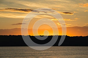 Sunrise over lake Apoyo near Granada, Nicaragua