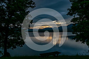 Sunrise over Lake Chatuge Hiawassee, Georgia.