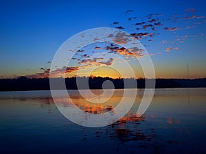 Sunrise over Lake Livingston in Onalaska, Texas