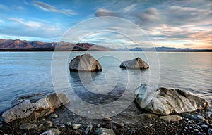 Sunrise over Lake Pukaki