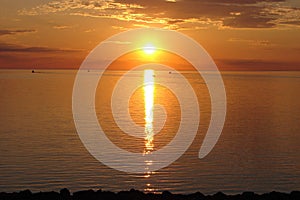 Sunrise over Lake Superior photo