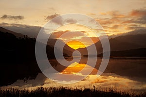 Sunrise over llyn Padarn