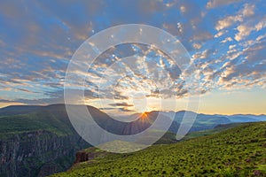 Sunrise over Maletsunyane valley