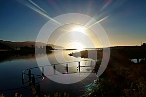 Sunrise over the Malibu Lagoon in California