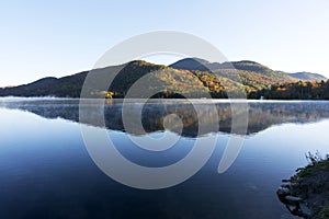 Sunrise over Mont Orford and Orford Lake, Quebec