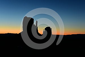 Sunrise over Monument Valley Tribal Park in Utah-Arizona border, USA